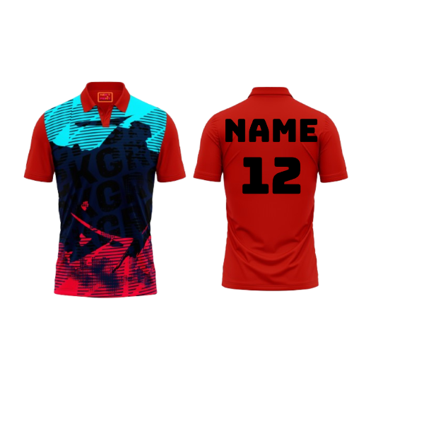 Red Polo Neck Half Sleeve T Shirt Nextprint F173