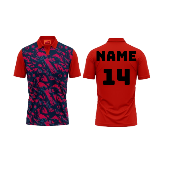 Red Polo Neck Half Sleeve T Shirt Nextprint F120