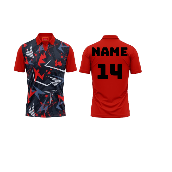 Red Polo Neck Half Sleeve T Shirt Nextprint F116