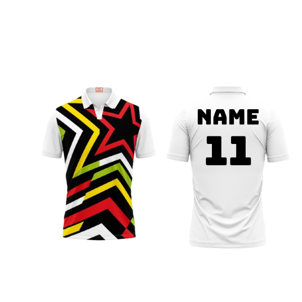 Next Print Customized Polo Neck White Jersey NPTS11