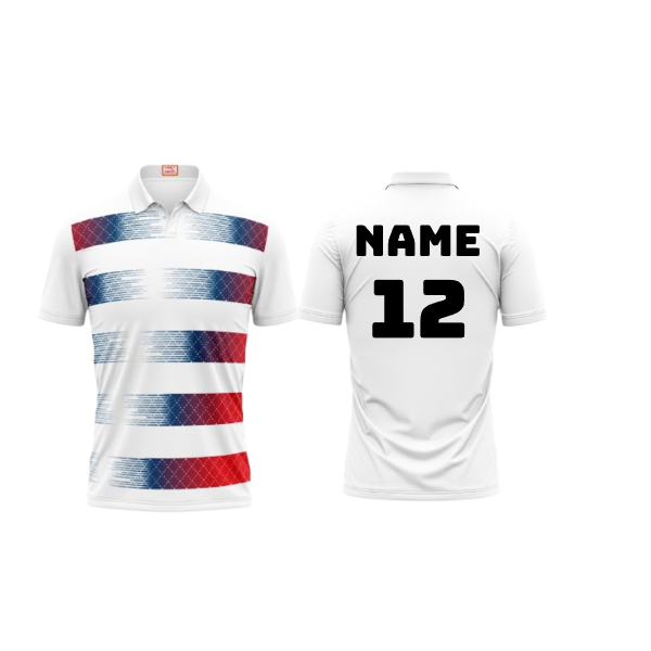 Next Print Customied Polo Neck White Jersey NPTS09