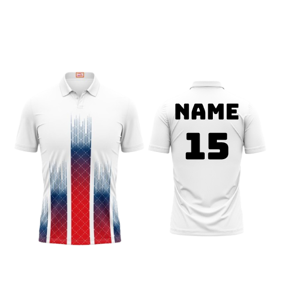 Next Print Customized Polo Neck White Jersey NPTS04