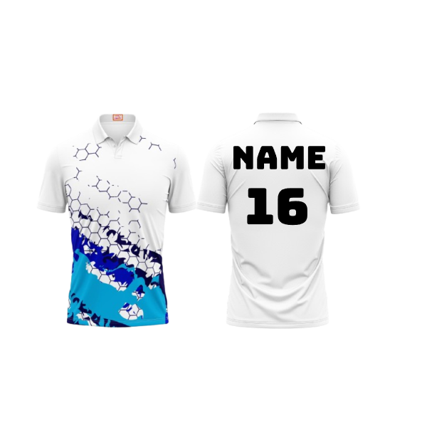 Next Print Customized Polo Neck White Jersey NPTS03