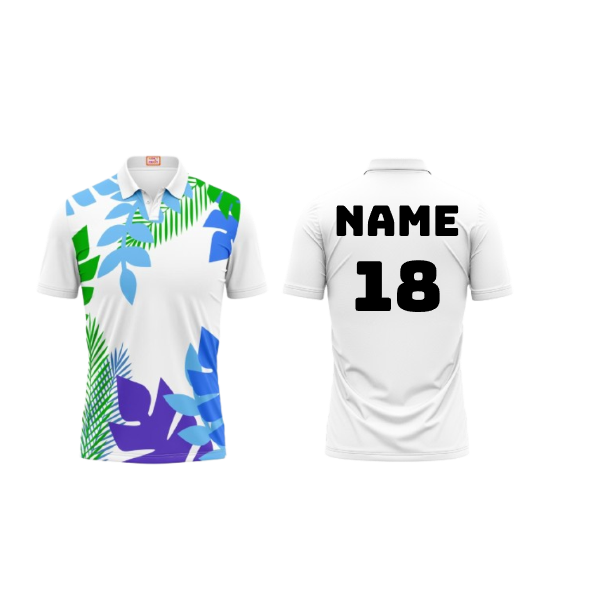 Next Print Customized Polo Neck White Jersey NPTS01