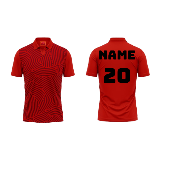 Red Polo Neck Half Sleeve T Shirt Nextprint G173