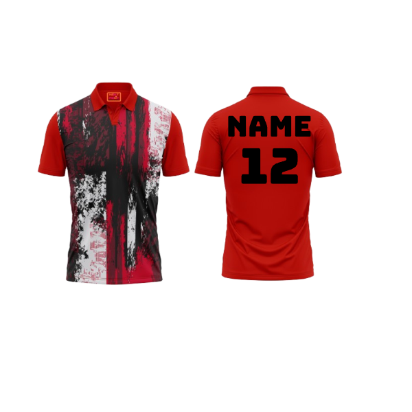 Red Polo Neck Half Sleeve T Shirt Nextprint G162