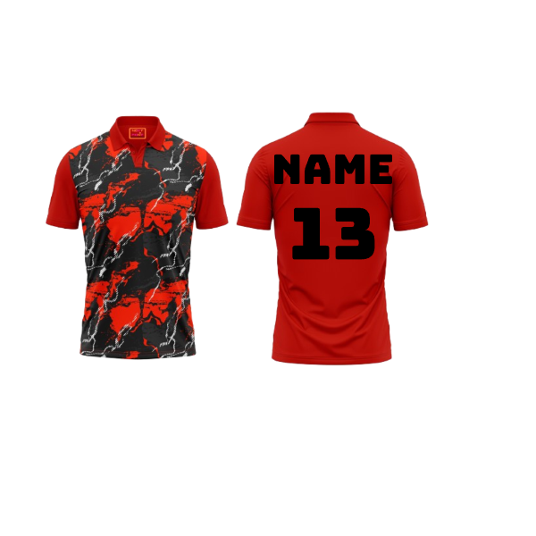 Red Polo Neck Half Sleeve T Shirt Nextprint G155