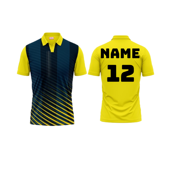 Polo Neck Printed Jersey Yellow NP5000016