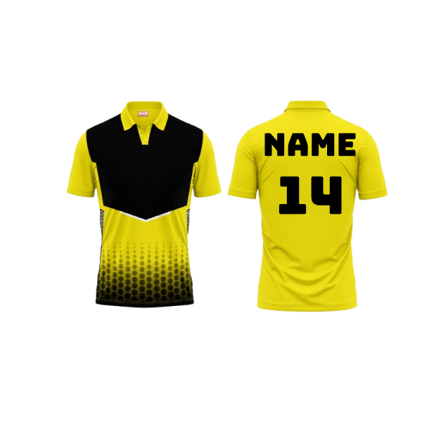 Polo Neck Printed Jersey Yellow NP00247