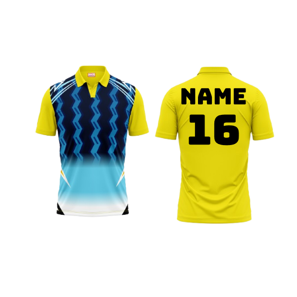 Polo Neck Printed Jersey Yellow NP00239