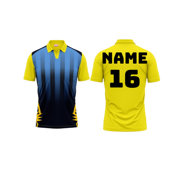 Polo Neck Printed Jersey Yellow NP00205