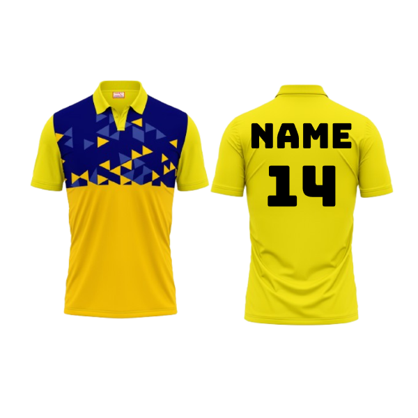 Polo Neck Printed Jersey Yellow NP0041