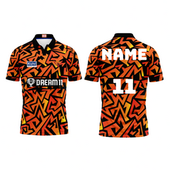 Next Print Customised Ipl Sunrisers Hyderabad Printed Polo Collar Jersey.