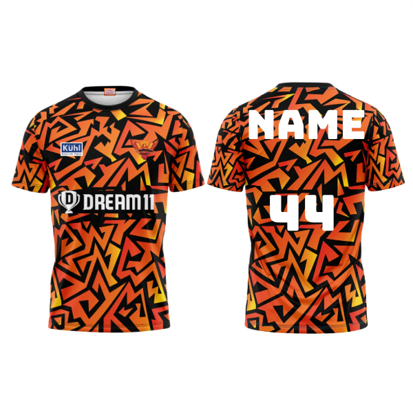 Next Print Customised Ipl Sunrisers Hyderabad Printed Round Neck Jersey