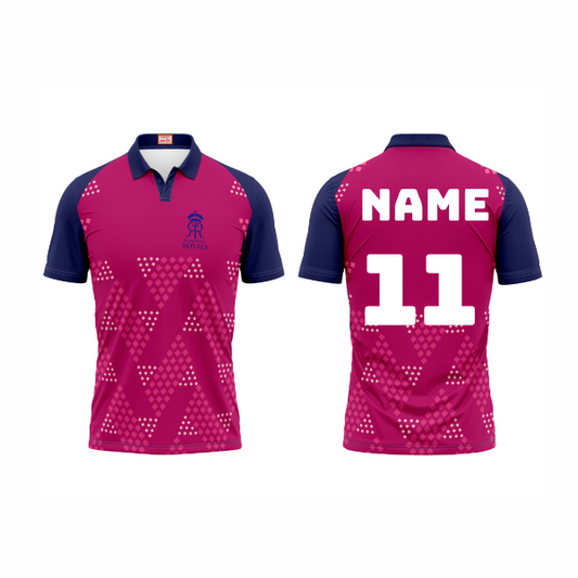 Next Print Ipl Rajasthan Royals Printed Polo Collar Jersey