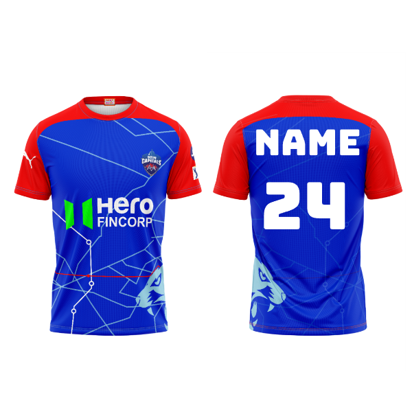 Next Print Ipl Delhi Capitals Printed Round Neck Jersey