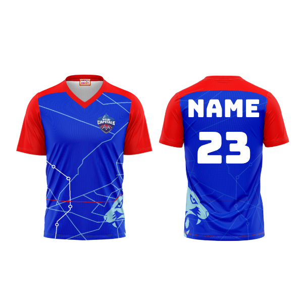 Next Print Ipl Delhi Capitals Printed V Neck Jersey