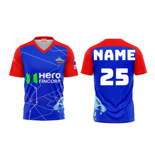 Next Print Ipl Delhi Capitals Printed V Neck Jersey