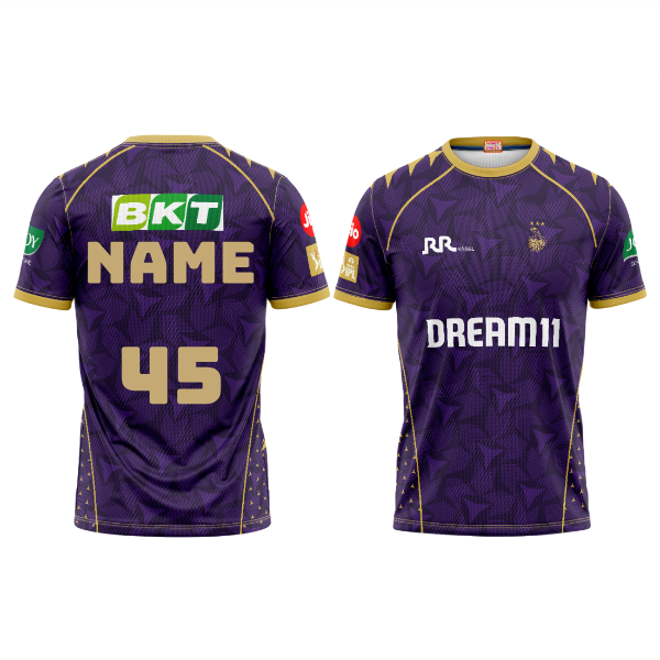 Next Print Customised Ipl Kolkata Knight Riders Printed Round Neck Jersey.