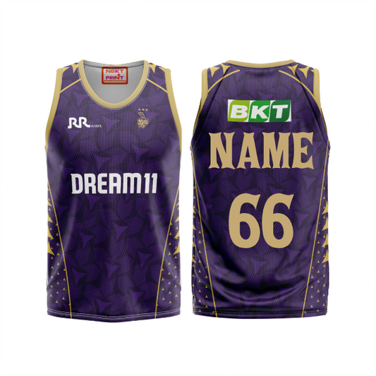 Next Print Customised Ipl Kolkata Knight Riders Printed Basketball Jersey.