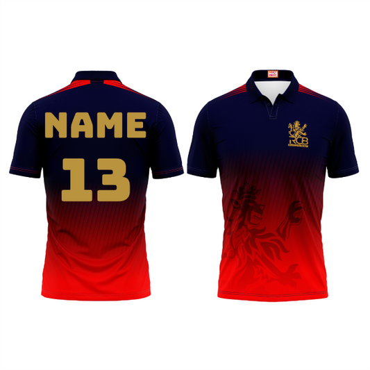Next Print Customised Ipl Royal Challengers Bengaluru Printed Polo Collar 2025 Jersey