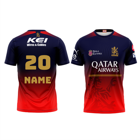 Next Print Customised Ipl Royal Challengers Bengaluru Printed Round Neck 2025 Jersey.