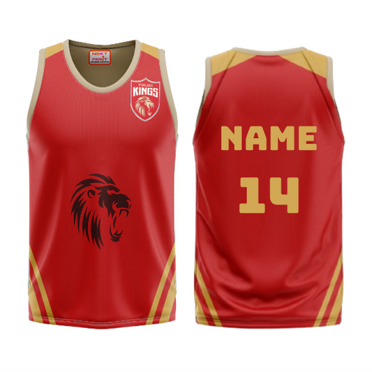 Next Print Ipl Punjab Design Basketball Jersey