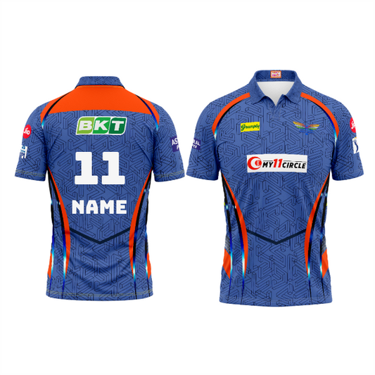 Next Print Customised Ipl Lucknow Super Giants Printed Polo Collar Jersey.