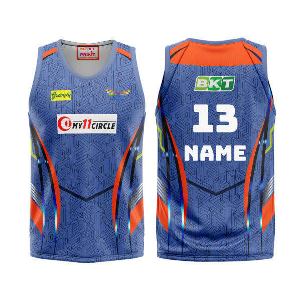 Next Print Customised Ipl Lucknow Super Giants Printed Basketball Jersey.