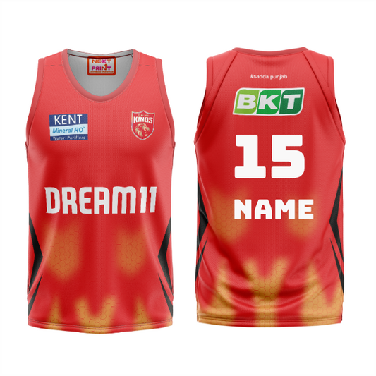 Next Print Customised Ipl Punjab Kings Printed Basketball Jersey