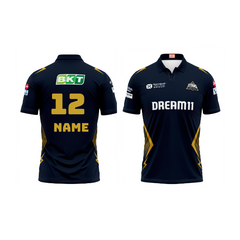 Next Print Customisable  Ipl Gujrat Polo collar  jersey