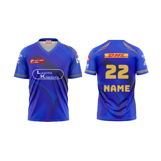 Next Print Customised Mumbai  Jersey Printed V Neck  T-Shirt.