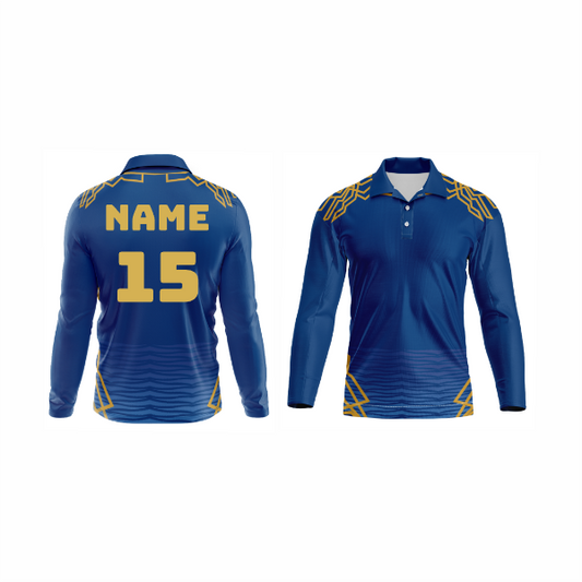 Next Print Customised Mumbai  Jersey Printed Polo Collar Full Sleeves