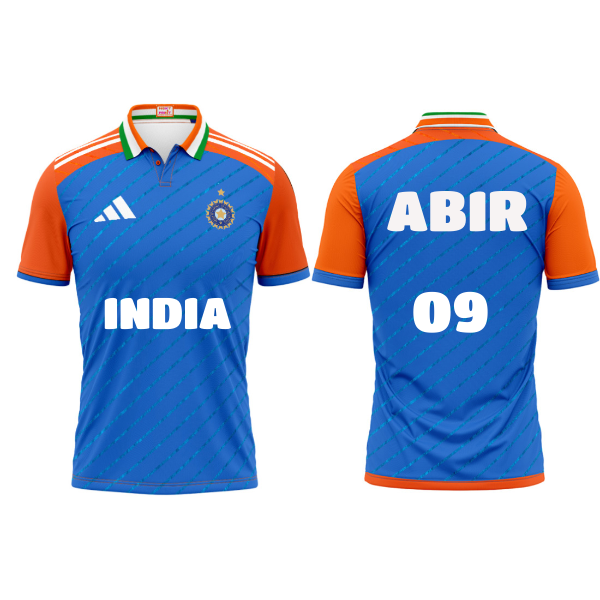 Customised India Cricket Jersey 2024.