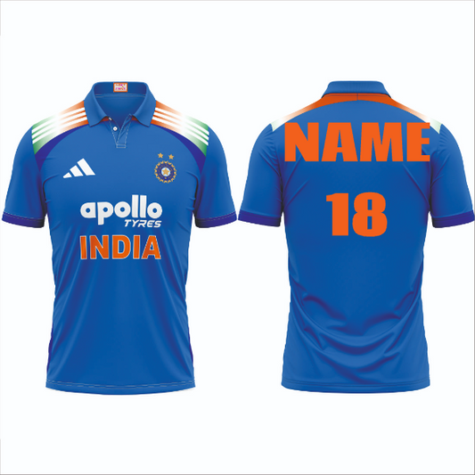Customised India Cricket Jersey 2025.With Your Name and Number Print.