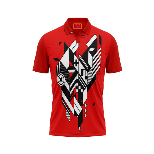 Red Polo Neck Half Sleeve T Shirt NextprintrG188
