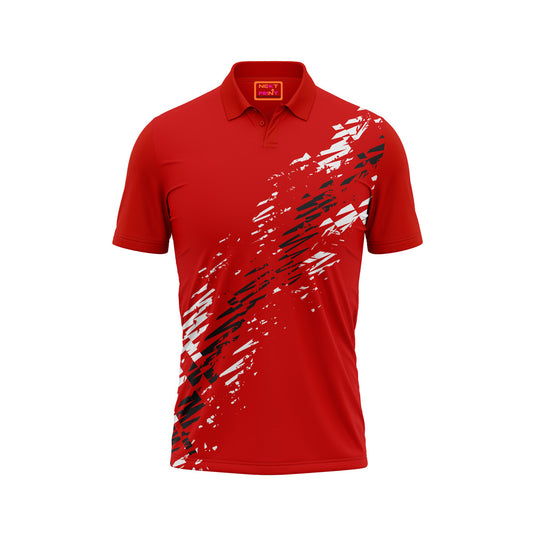 Red Polo Neck Half Sleeve T Shirt Nextprint G193