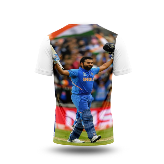 Rohit Sharma Photo Printed T-Shirt.