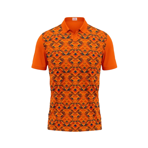 Next Print Polo Neck Printed Jersey Orange Design  18