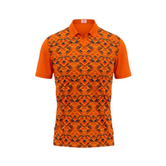 Next Print Polo Neck Printed Jersey Orange Design  18