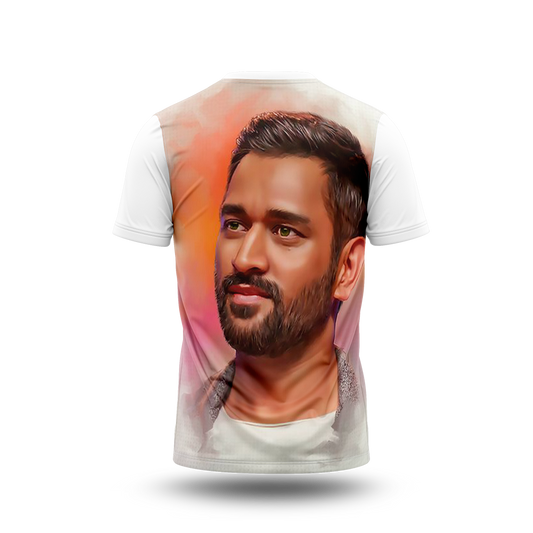 MS Dhoni Photo Printed T-Shirt.