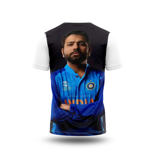 Rohit Sharma Photo Printed T-Shirt.