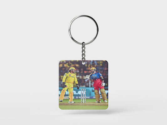 Next Print Ms Dhoni and Virat Kohli Square Keychain