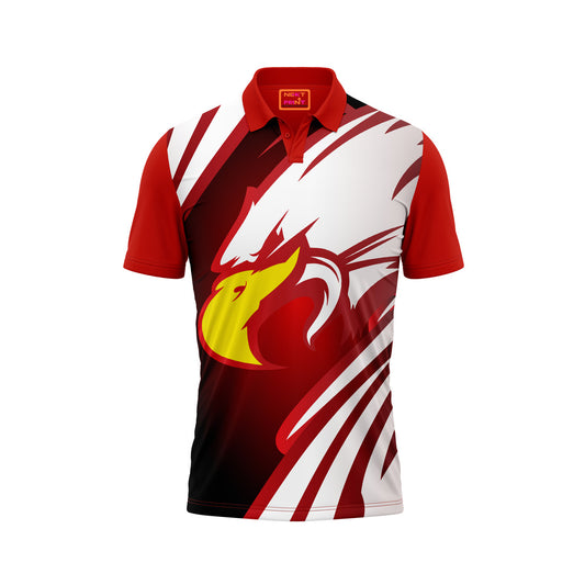 Red Polo Neck Half Sleeve T Shirt Nextprint J187