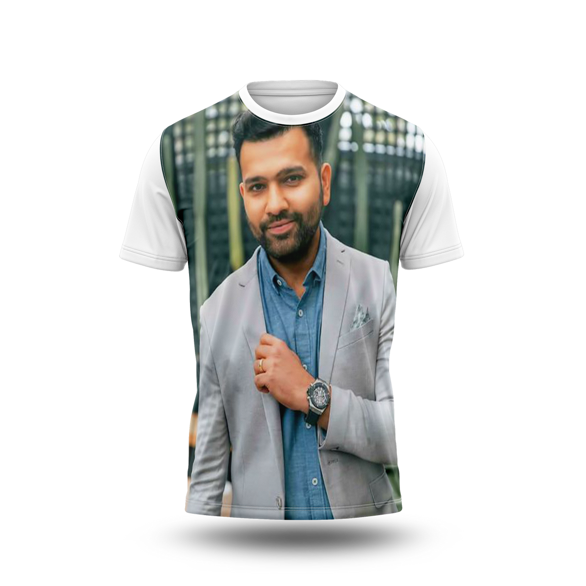 Rohit Sharma Photo Printed T-Shirt.