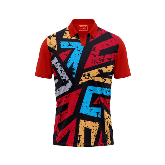 Red Polo Neck Half Sleeve T Shirt Nextprint L172