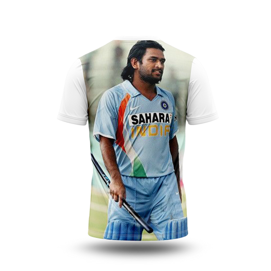 MS Dhoni Photo Printed T-Shirt.