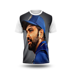 Rohit Sharma Photo Printed T-Shirt.