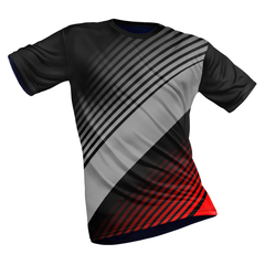 Polyester Half Sleeve Jersey with Round Collar and All Over Digital Print.