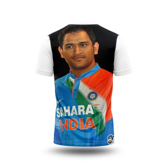 MS Dhoni Photo Printed T-Shirt.
